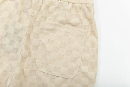 1211 New plaid jacquard towel shorts