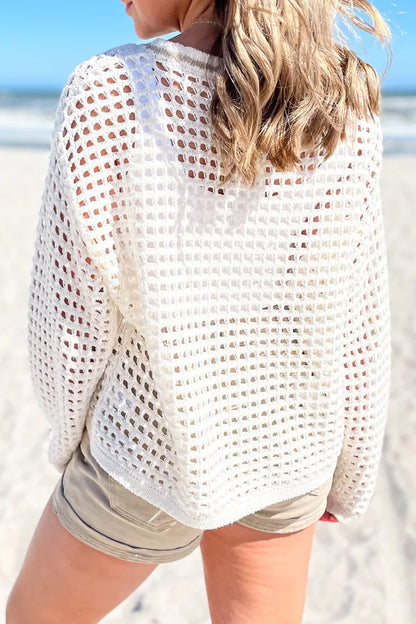 Beach Vacation Hollow Knit Sweater