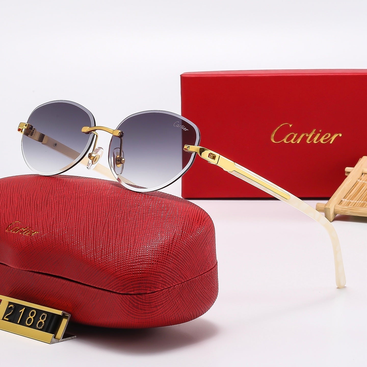 Fashion Oval Frameless Sunglasses 2188