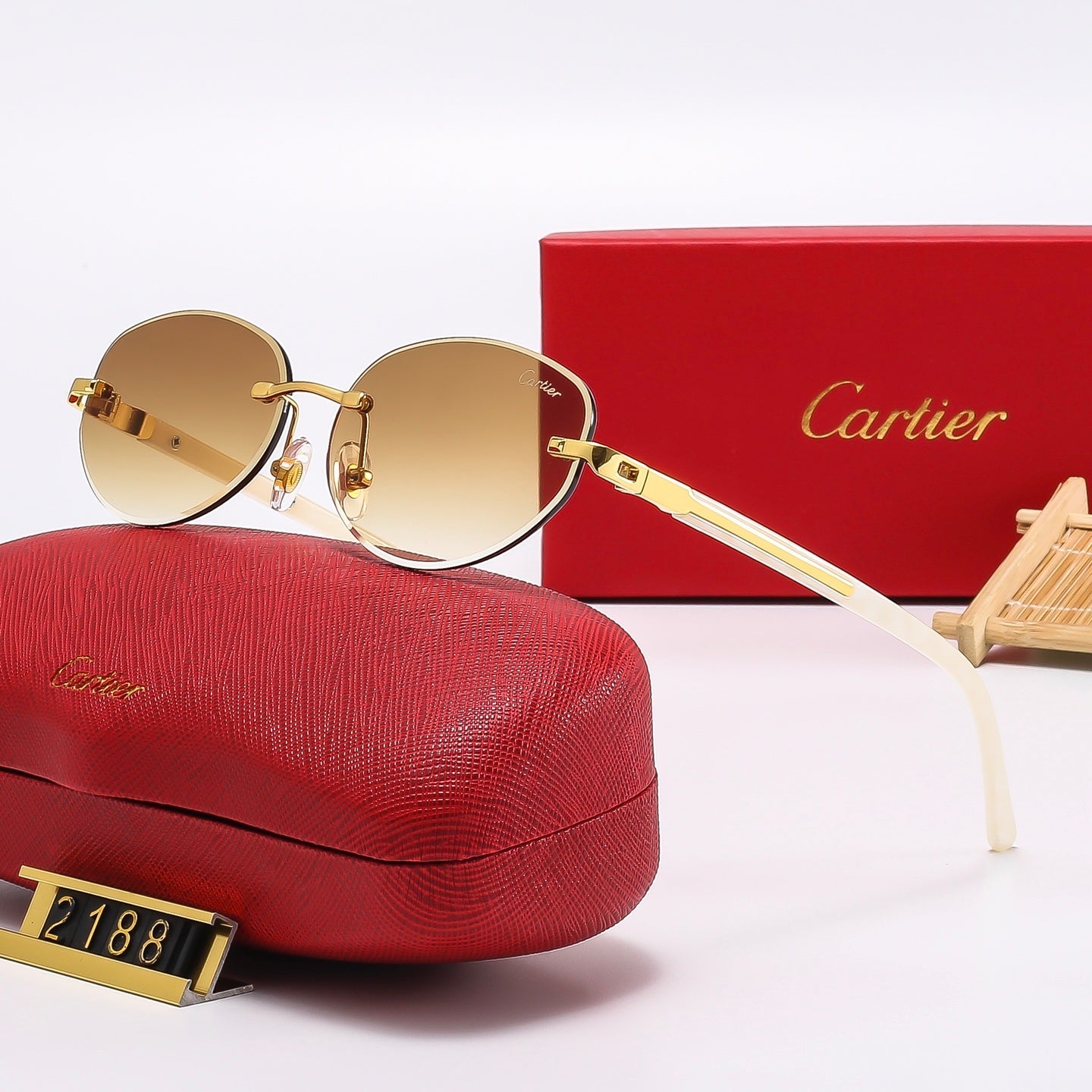 Fashion Oval Frameless Sunglasses 2188