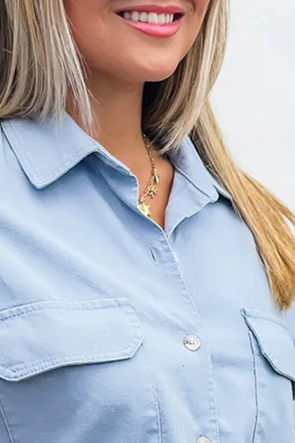 Blue Business Lapel Shirt